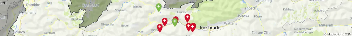 Kartenansicht für Apotheken-Notdienste in der Nähe von Telfs (Innsbruck  (Land), Tirol)
